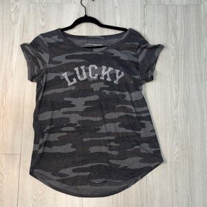 LUCKY BRAND Charcoal Camo Tee